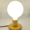 Luminária Mesa Retro De madeira E27