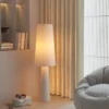 Luminária Chão Acabamento Creme Design Japonês
