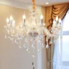 Lustre Clássico De Cristal K9 Transparente Estrutura Cromada