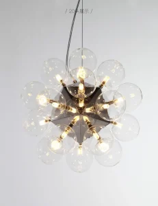 Lustre Moderno Design Nórdico Bolha Vidro Transparente