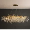 Lustre Galho de Árvore Pingente Cristal K9 e Estrutura Dourado