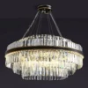 Lustre De Cristal K9 Transparente E Estrutura Preta