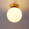 Luminária Sobrepor Bola Vidro Branco Leitosa, luminária de vidro sobrepor bola, por Miresa, loja-de-luminárias-São-Paulo.