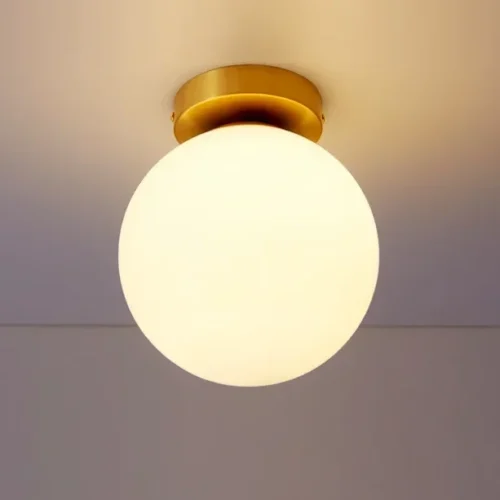 Luminária Sobrepor Bola Vidro Branco Leitosa