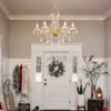 kf-Sb4c512fa514541c4b5f7fb7b0d5537ceS Lustre De Cristal Dourado Com Pingentes Transparentes