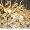 Lustre Galho de Árvore Pingente Cristal K9 e Estrutura Dourado