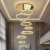 Lustre Grande Para Escada De Argola Cristal K9 — lustre de cristal moderno grande escada da Miresa, loja-de-luminárias-São-Paulo.
