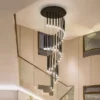 Lustre Moderno Para Escadas Formato Cone Tubular Preto e Luz de LED — lustre moderno escadas formato da Miresa, loja-de-luminárias-São-Paulo.