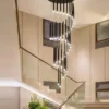 Lustre Moderno Para Escadas Formato Cone Tubular Preto e Luz de LED