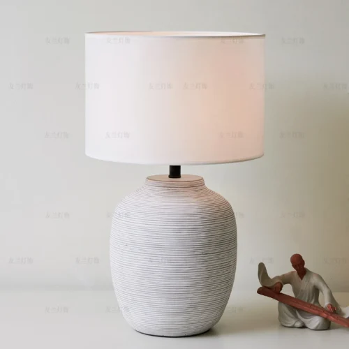 Abajur Clássico Design Americano Cerâmica Branca