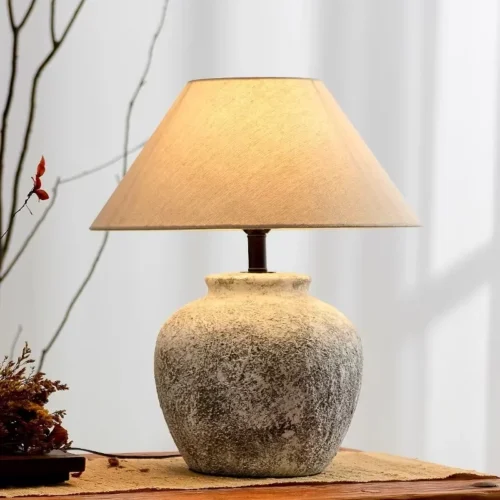 Abajur Clássico Wabi Sabi Estilo Cerâmica Retro