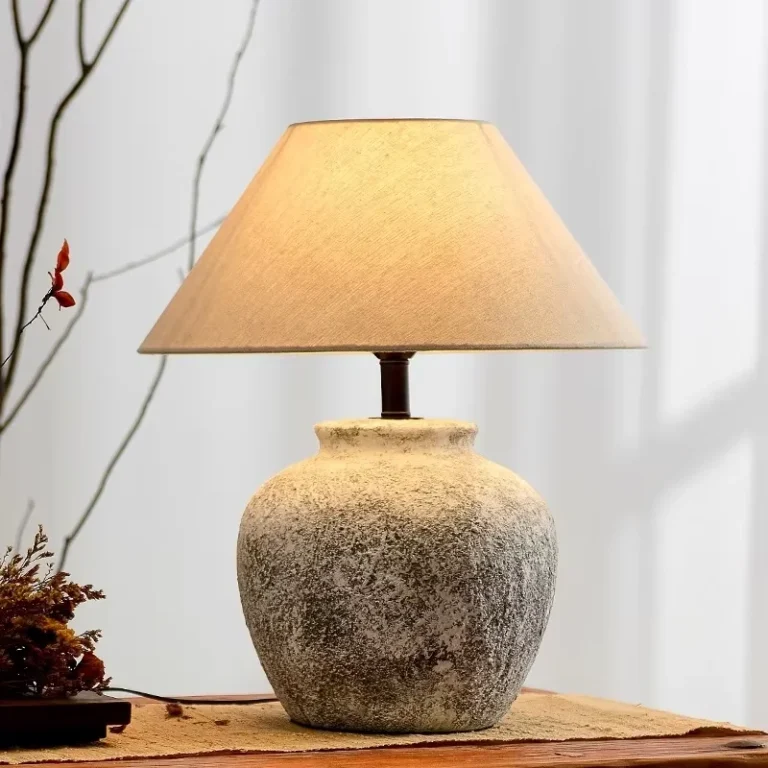 Abajur Clássico Wabi Sabi Estilo Cerâmica Retro: abajur de cerâmica retro, oferecido pela Miresa, loja-de-luminárias-São-Paulo.