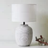 Abajur Clássico Design Americano Cerâmica Branca