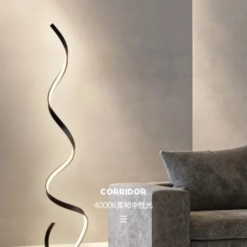 Luminária De Chão Minimalista Forma Alumínio Espiral