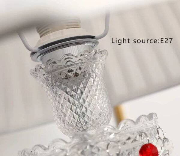 Abajur baccarat cristal transparente e estrutura cromada Abajur Clássico Baccarat De Vidro e Pingente de Cristais K9