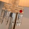 Abajur baccarat cristal transparente e estrutura cromada Miresa Abajur Clássico Baccarat De Vidro e Pingente de Cristais K9