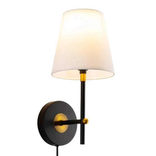Arandela Clássica Design Americano Com Cúpula Modelo Abajur Tecido Forma Cônico