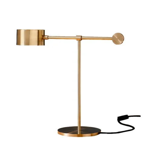 Luminária De Mesa Minimalista Cor Dourada