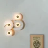Arandela Padrão Mármore Natural Forma de Disco Iluminação Indireta Com Proteção Ocular