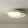 Luminária Sobrepor Com 50cm Diâmetro Redonda Côncavo Alumínio e Difusor De Acrílico Brancos — luminária de alumínio sobrepor diâmetro da Miresa, loja-de-luminárias-São-Paulo.