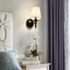 Arandela Clássica Design Europeu Básico Com Cúpula Tecido Branco