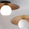 Luminária Sobrepor Disco Em Círculo e Difusor Arredondado Branco Fosco