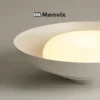 Luminária Sobrepor Com 50cm Diâmetro Redonda Côncavo Alumínio e Difusor De Acrílico Brancos