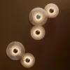 Arandela Padrão Mármore Natural Forma de Disco Iluminação Indireta Com Proteção Ocular
