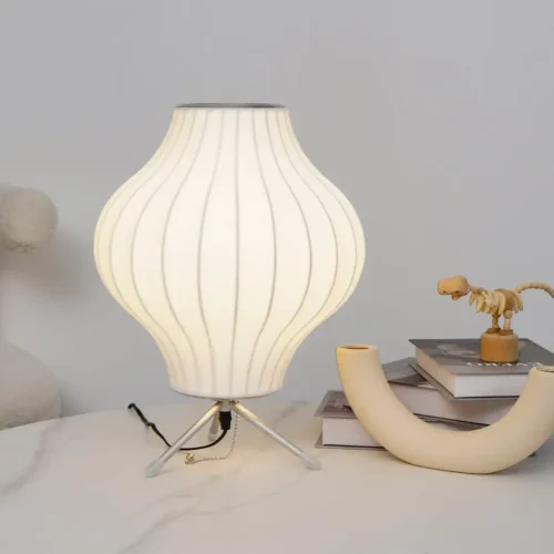 Abajur Padrão Tecido Seda Design Japonês