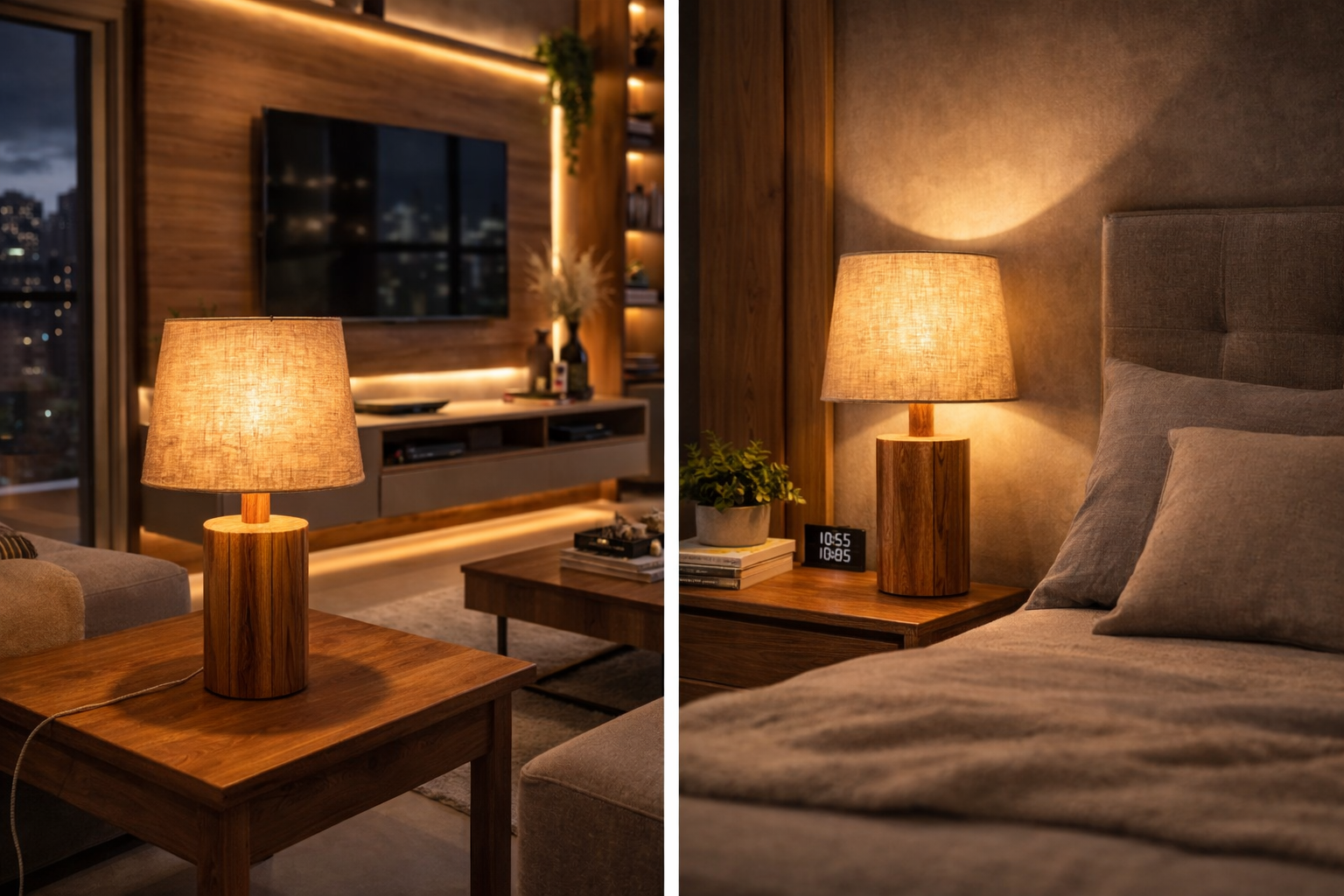 Melhores Modelos de Luminária de Madeira Maciça: Guia Definitivo Para Escolher, Comparar e Comprar 14 2.2 Abajur de Madeira Macica Miresa