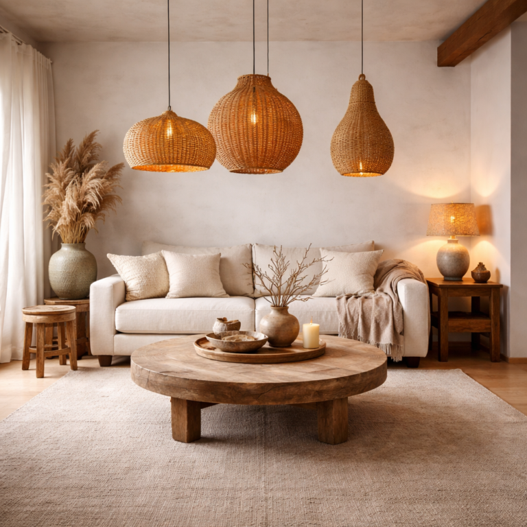 Wabi-Sabi na Decoração: Guia de Luminárias Naturais e Rústicas