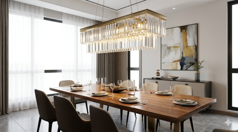Lustre Retangular: O Equilíbrio Perfeito para Mesas de Jantar e Espaços Integrados