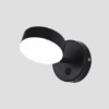 arandela de aluminio preto redondo com luz de led marca mriesa Arandelas De Parede Modernas Com Led Embutido E Acabamento Metálico