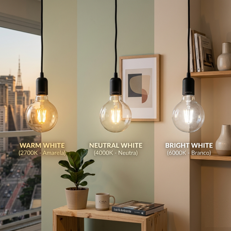 Lâmpada de LED Minimalista: Como escolher a Temperatura de Cor ideal para cada cômodo?