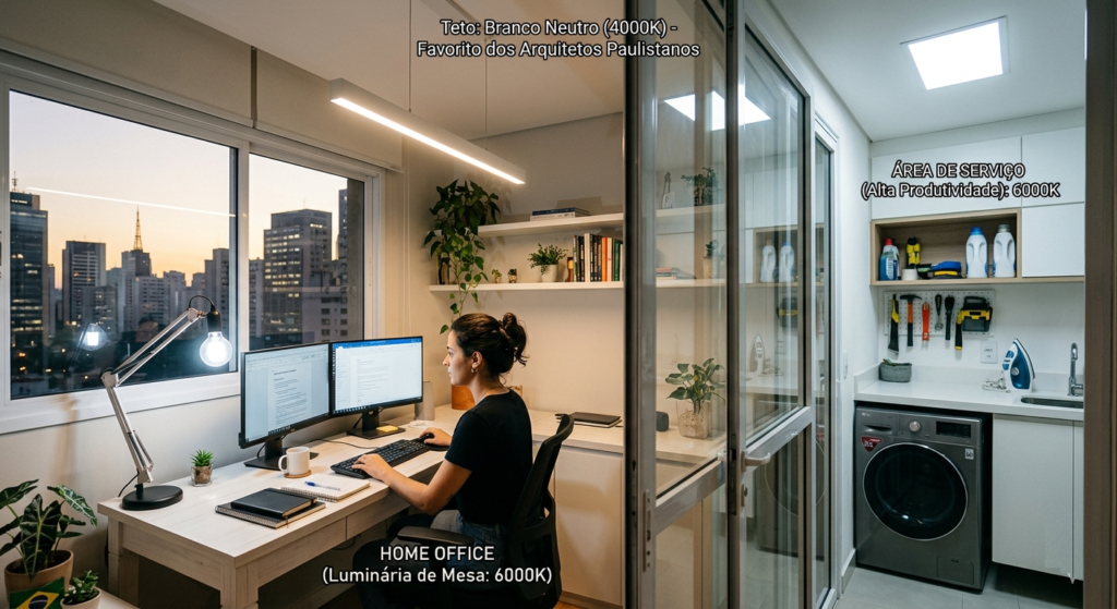 iluminacao home office area servico led branco neutro 4000k branco frio 6000k miresa sao paulo