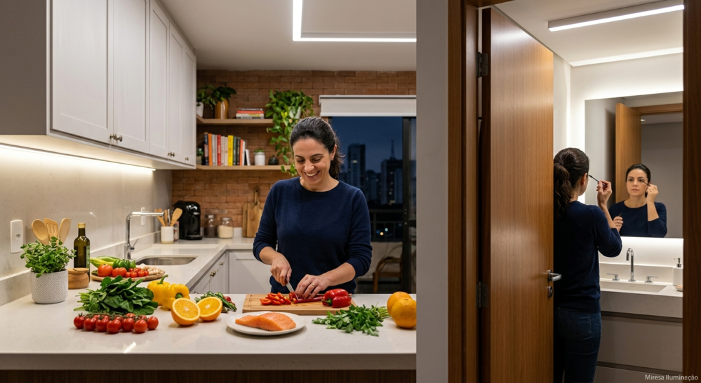 iluminacao led branca neutra 4000k cozinha banheiro maquiagem miresa sao paulo