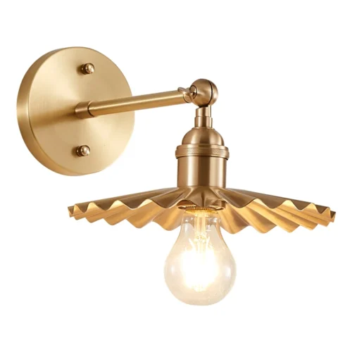 Luminária de Parede Moderna com Acabamento Dourado e Cúpula Cilíndrica