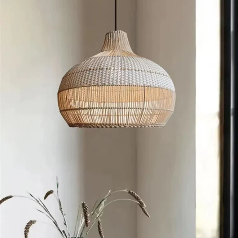 Pendente Rústico Rattan Estilo Japonês Wabi Sabi — pendente de rattan rústico estilo japonês da Miresa, loja-de-luminárias-São-Paulo.