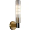 Arandela Luxo Cilindro Vidro Metal Dourado e Preto — arandela de vidro luxo cilindro da Miresa, loja-de-luminárias-São-Paulo.