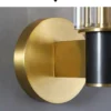 Arandela Luxo Cilindro Vidro Metal Dourado e Preto