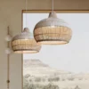 Pendente Rústico Rattan Estilo Japonês Wabi Sabi