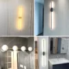 Luminária de Parede Moderna Linear em Metal Dourado