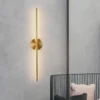 Luminária de Parede Moderna Linear em Metal Dourado