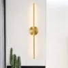 Luminária de Parede Moderna Linear em Metal Dourado, luminária de parede dourado moderna linear, por Miresa, loja-de-luminárias-São-Paulo.