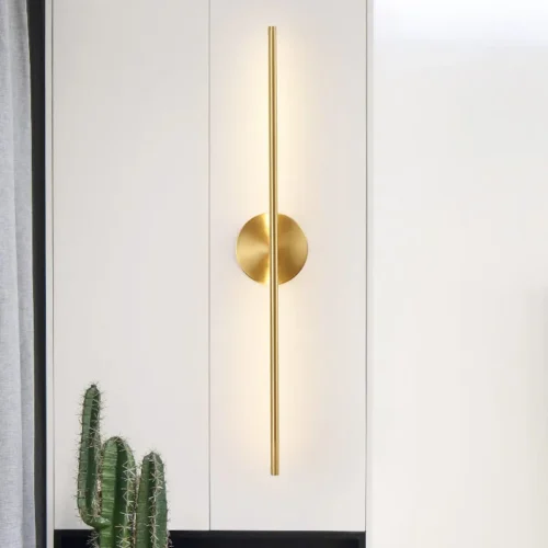 Luminária de Parede Moderna Linear em Metal Dourado