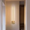 Luminária de Parede Moderna Linear em Metal Dourado