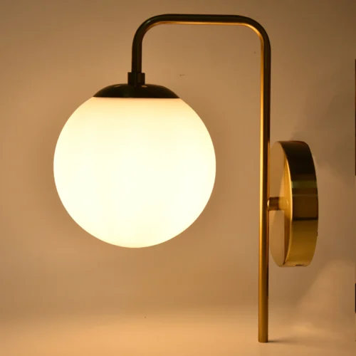 Arandela Moderna Dourado Bola Vidro