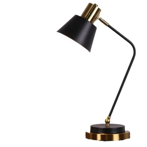 Luminária Mesa Para Escritórios e Home Office Alumíinio Preto e Dourado