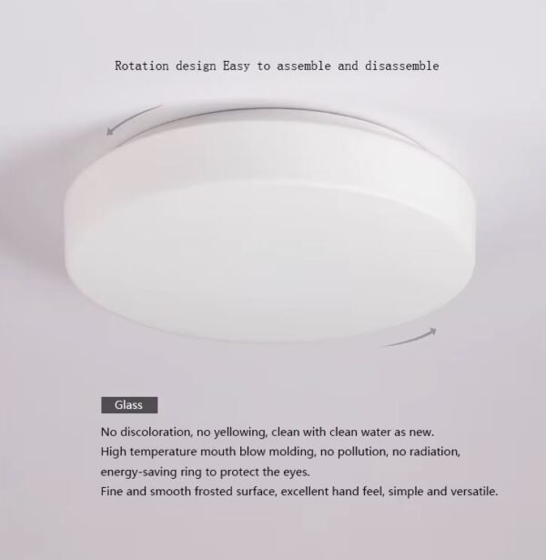 luminaria de sobrepor de vidro branco leitoso para cozinhas e quartos miresa 1 Luminária Moderno Sobrepor de Vidro Branco Fosco Para Salas de TV, Quartos, Cozinhas e Banheiros