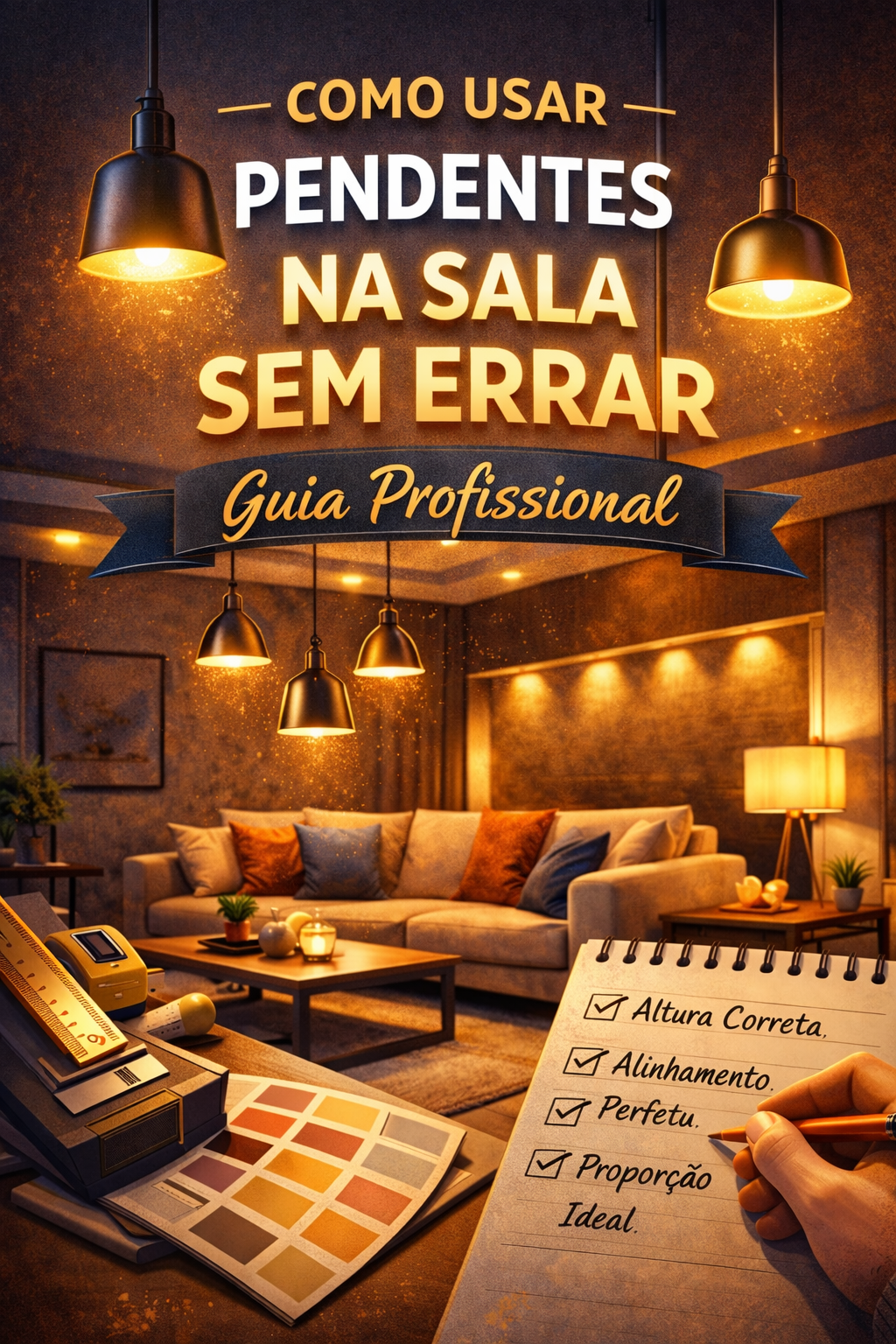 Pendentes para sala moderna com iluminação decorativa sofisticada, altura correta e composição equilibrada de luminárias – Miresa iluminação São Paulo Bela Vista Avenida Paulista